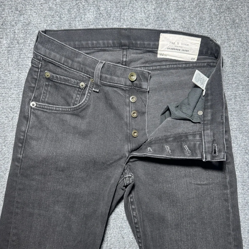 Rag & Bone Fit 2 Slim Jeans Mens‎ 29x33 Black Slim Straight Denim Casual Pants